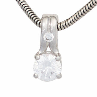 Anhänger 333 Weißgold mit 2 Zirkonia weiß