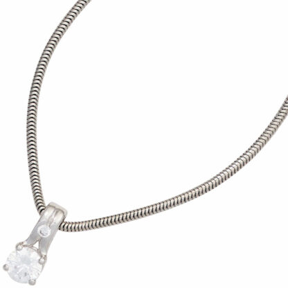 Anhänger 333 Weißgold mit 2 Zirkonia weiß – Bild 2