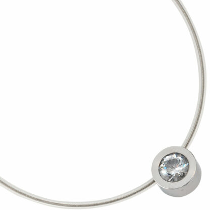 Collier Edelstahl mit SWAROVSKI ELEMENT weiß – Bild 2