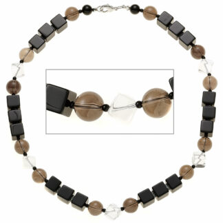 Collier Onyx, Rauchquarz und Bergkristall