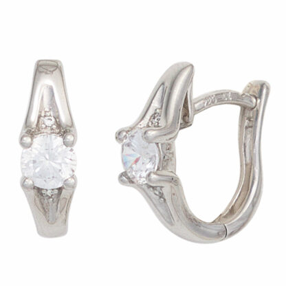 Creolen 333 Weißgold mit Zirkonia weiß
