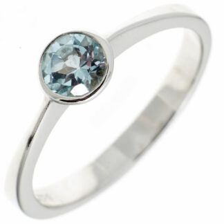 Ring 925 Silber mit Blautopas rund