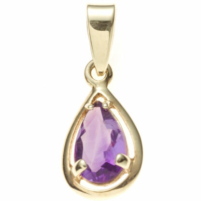 Anhänger 333 Gelbgold mit Amethyst Tropfenform