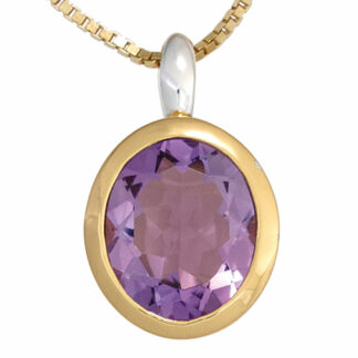 Amethyst Anhänger in 925 Silber/teilvergoldet