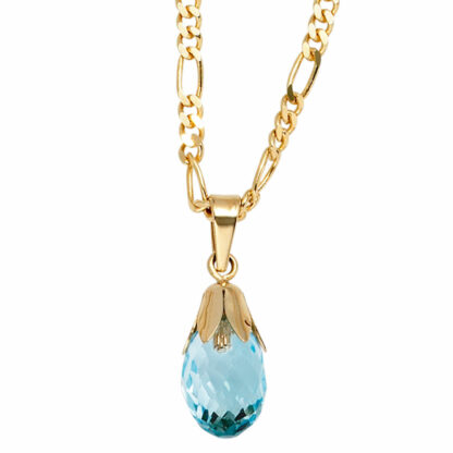 Anhänger "Blütenkelch" 333 Gelbgold mit Blautopas – Bild 3
