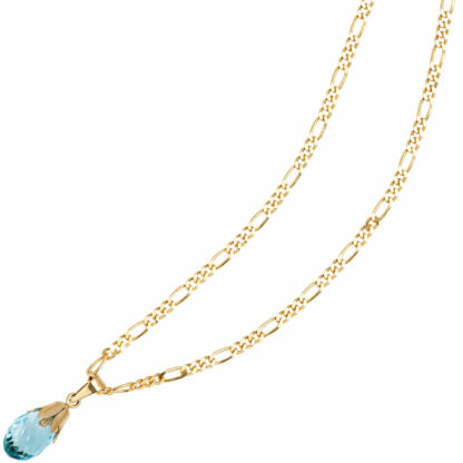 Anhänger "Blütenkelch" 333 Gelbgold mit Blautopas – Bild 2