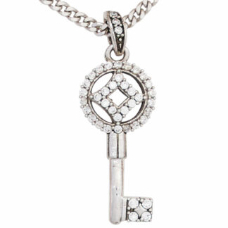 Anhänger "Schlüssel" 333 Weißgold mit Zirkonia weiß