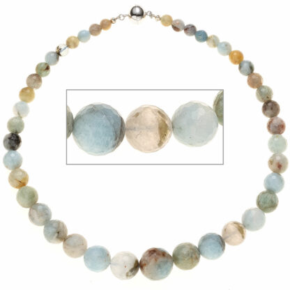Aquamarin Natur Collier 925 Silber
