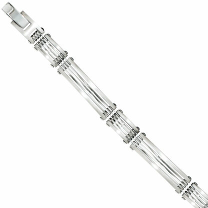 Armband "Streifen-Segment" Edelstahl 21 cm
