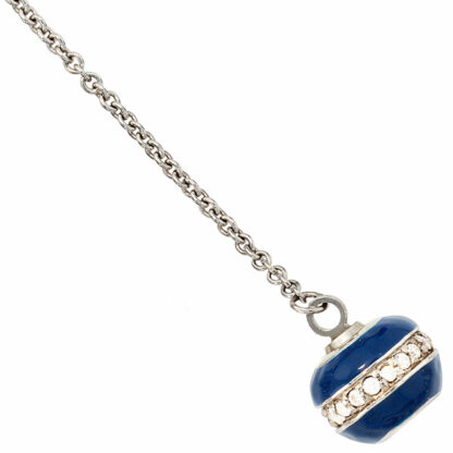 Bead blau 925 Silber mit Zirkonia weiß – Bild 2