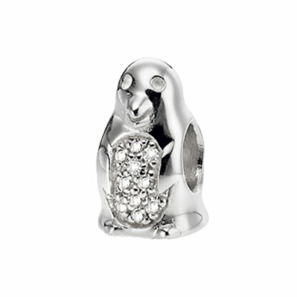 Bead "Pinguin" 925 Silber mit Zirkonia weiß – Bild 2