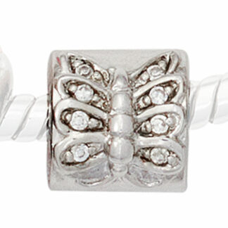 Bead "Schmetterling" 925 Silber mit Zirkonia weiß
