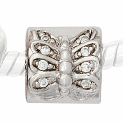 Bead "Schmetterling" 925 Silber mit Zirkonia weiß