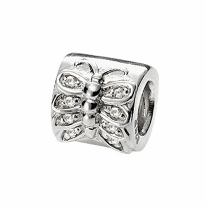 Bead "Schmetterling" 925 Silber mit Zirkonia weiß – Bild 2