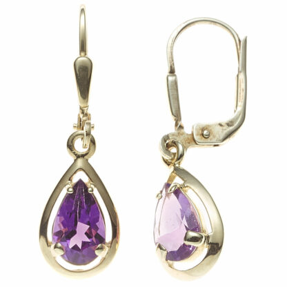 Boutons 333 Gelbgold mit Amethyst  27,7 mm