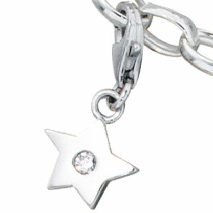 Charm "Stern" 925 Silber mit Zirkonia weiß – Bild 2