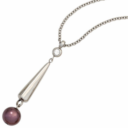 Collier Edelstahl mit SWAROVSKI Perle – Bild 2