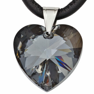 Collier "Herz" Leder und SWAROVSKI ELEMENT
