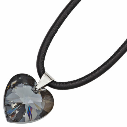 Collier "Herz" Leder und SWAROVSKI ELEMENT – Bild 2