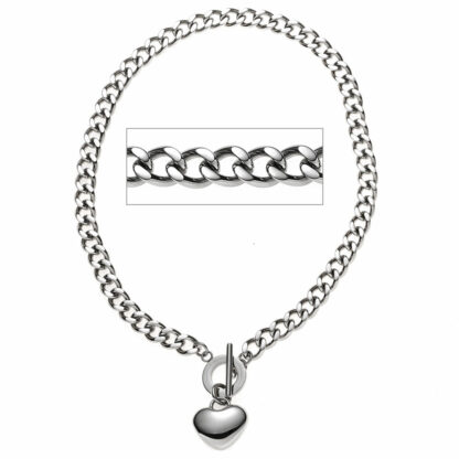 Collier Panzerkette "Herz" Edelstahl 50 cm