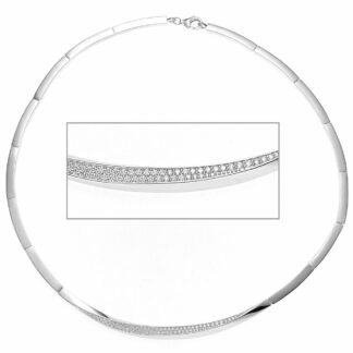 Collier "Segment" 925 Silber mit Zirkonia weiß