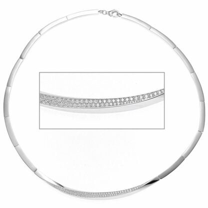 Collier "Segment" 925 Silber mit Zirkonia weiß