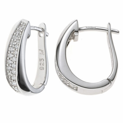 Creolen 925 Silber mit Zirkonia weiß facettiert