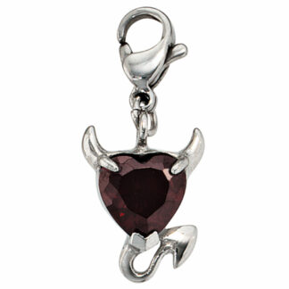 Einhänger "Heart of Diabolo" Edelstahl mit SWAROVSKI ELEMENT rot