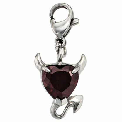 Einhänger "Heart of Diabolo" Edelstahl mit SWAROVSKI ELEMENT rot