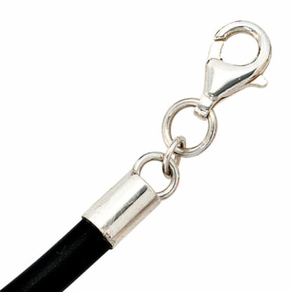 Kautschuk-Armband schwarz 925 Silber 19 cm