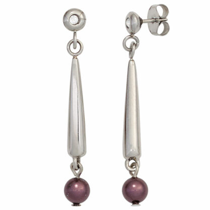 Ohrhänger Edelstahl mit SWAROVSKI Perle