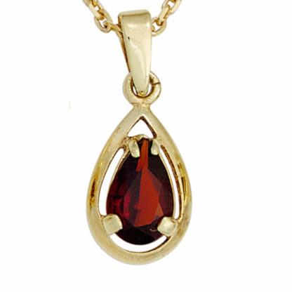 Anhänger 333 Gelbgold mit Granat