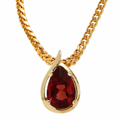 Anhänger 585 Gelbgold mit Granat Tropfen – Bild 3