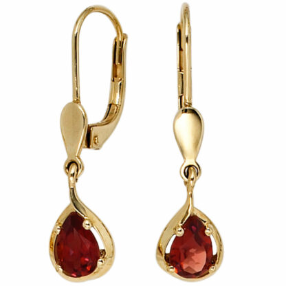 Boutons 585 Gelbgold mit Granat Tropfen