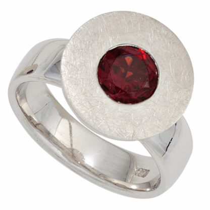 Ring 925 Silber eismatt mit Granat