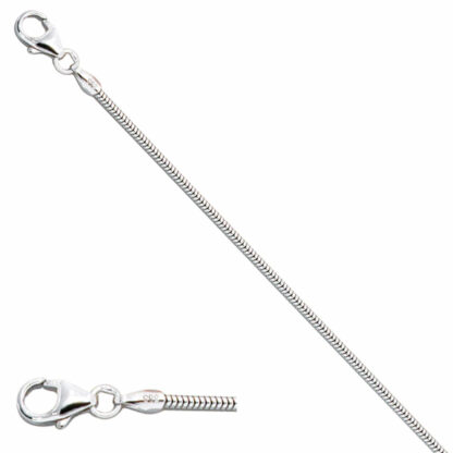 Schlangenkette 333 Weißgold 1,4 mm 45 cm – Bild 2