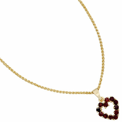 Anhänger "Rotes Herz" 375 Gelbgold mit Granat – Bild 2