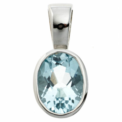 Anhänger 925 Silber mit Blautopas oval