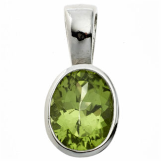 Anhänger 925 Silber mit Peridot oval