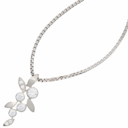 Anhänger 925 Silber mit Zirkonia weiß Florales Design – Bild 3