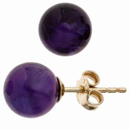 Ohrstecker 333 Gelbgold mit Amethysten