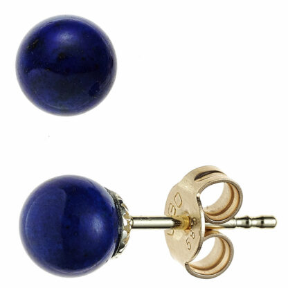 Ohrstecker 585 Gelbgold mit Lapis Lazuli