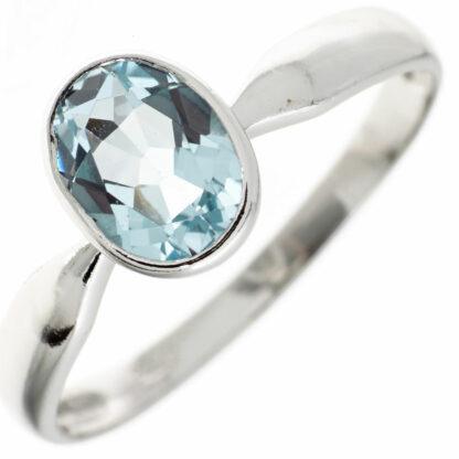 Ring 925 Silber mit Blautopas oval