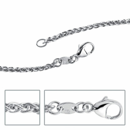Zopfkette 925 Silber 2,2 mm 45 cm – Bild 5