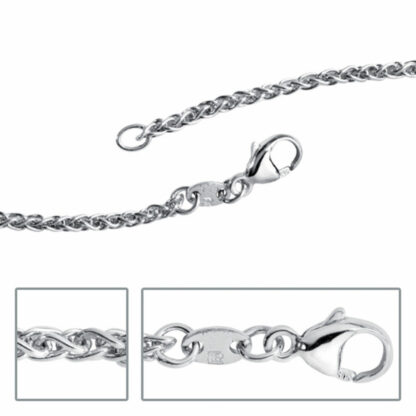 Zopfkette 925 Silber 2,2 mm 50 cm – Bild 5