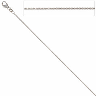 Zopfkette 333 Weißgold 1,0 mm 45 cm