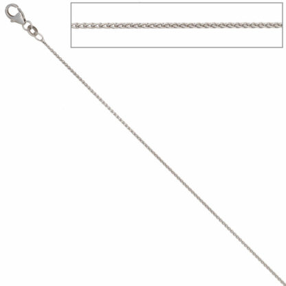 Zopfkette 333 Weißgold 1,0 mm 45 cm