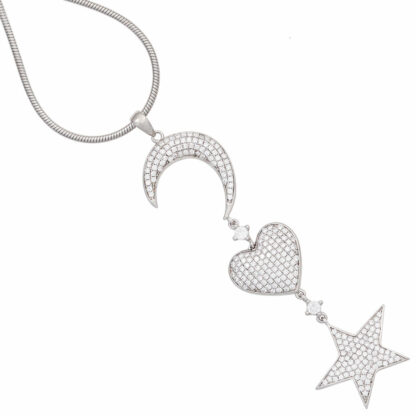 Anhänger "Mond, Herz, Stern"  925 Silber mit Zirkonia – Bild 2