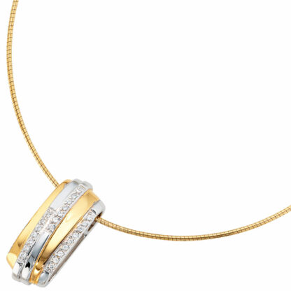 Anhänger 925 Silber/teilvergoldet mit Zirkonia weiß – Bild 2