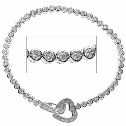 Armband "Herz" 925 Silber mit Zirkonia weiß